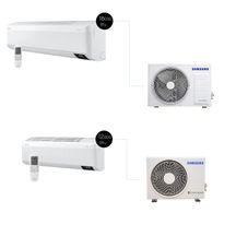 Kit Ar Condicionados 12.000 Btu E 18.000 Btu Sem Vento Samsung WindFree Quente e Frio (220V)