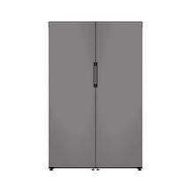 Kit 2 Geladeira Samsung Bespoke 315L 1 Porta Flex Side By Side acabamento em vidro temperado Cinza