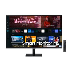 Samsung Smart Monitor M5 27" FHD, Tela Plana, 60Hz, 4ms, HDMI, USB, Smart Hub, Gaming Hub, AirPlay