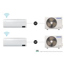 Kit Ar Condicionados Split Inverter Samsung WindFree Connect 9.000 BTUs + 12.000 BTUs Frio 220V