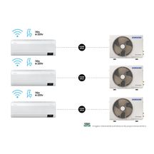 Kit Ar condicionados Split Inverter Samsung WindFree Connect Powervolt 3x9.000 BTUs Frio Bivolt