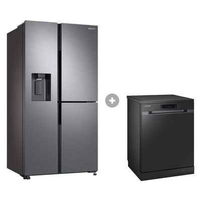 Combo Geladeira Side by Side RS65 602L com Flexzone 127V + Lava