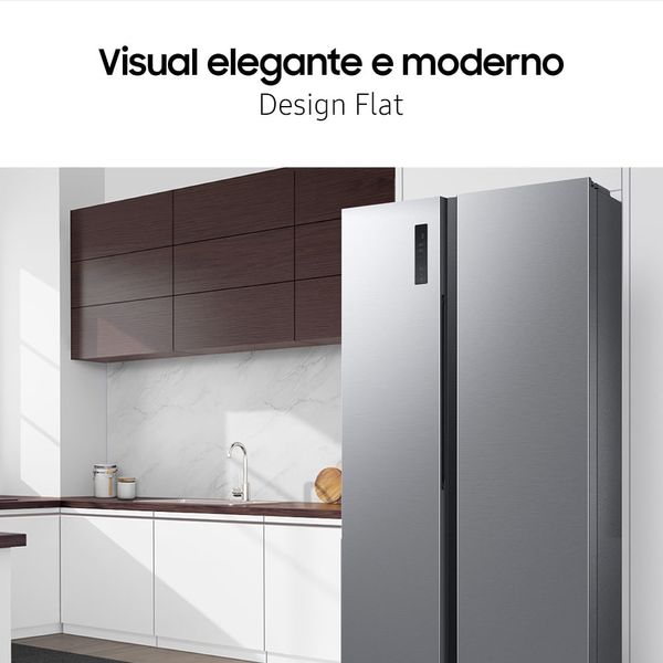 Geladeira Side By Side 490L Inox Look Samsung Brasil