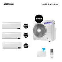 Tri-Split Samsung WindFree 28000 BTUs (1x9000 + 1x12000 + 1x24000 HW) Quente/Frio com WiFi 220V