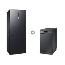 Geladeira Inverse Barosa Black 435L 220V + Lava-louças 10 Serviços 127V Black