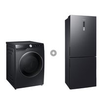 Lava e Seca WD14T 14KG Black Inox 220V + Geladeira Inverse Barosa Black 435L 220V