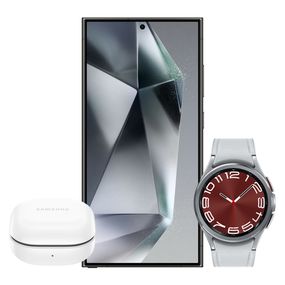 Galaxy S24 Ultra  1TB - Preto + Galaxy Watch6 Classic LTE 43mm - Prata + Galaxy Buds FE - Grafite
