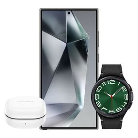 Galaxy S24 Ultra  1TB - Preto + Galaxy Watch6 Classic LTE 47mm - Preto + Galaxy Buds FE - Grafite