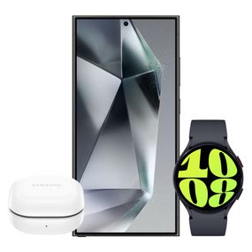 Galaxy S24 Ultra 1TB - Preto + Galaxy Watch6 LTE 44mm - Grafite + Galaxy Buds FE - Grafite