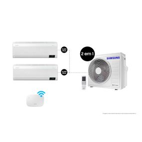 Bi-Split Samsung WindFree 18.000 BTUs (Hi Wall 9.000 e 12.000) Quente/Frio com WiFi