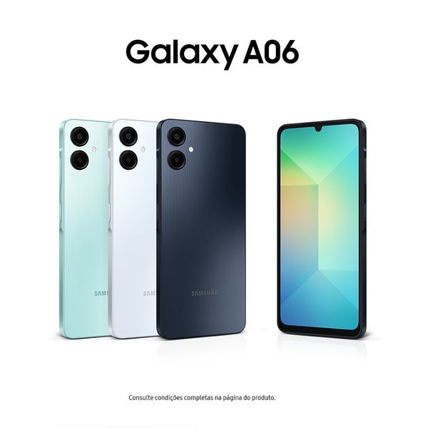Celular Samsung Galaxy A06, 128GB, 4GB RAM, Tela 6.7