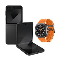 Z Flip6 (512GB) Exclusive - Preto + Galaxy Watch Ultra LTE 47mm - Titânio Cinza