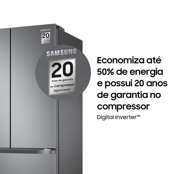 Geladeira Samsung RF49A Inverter Frost Free 3 Portas com Dispenser de Água...