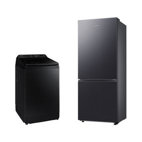 Lavadora Smart Samsung Digital Inverter WA14CG Black 14kg 220V +  Geladeira Samsung BMF RB50DG6020B1BZ SmartThings 462L Black Inox Look 220V
