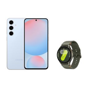 Celular Samsung S24 FE 256GB - Azul + Galaxy Watch7 BT 44mm - Verde