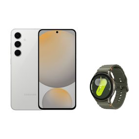 Celular Samsung Galaxy S24 FE (128GB) Cinza + Galaxy Watch7 BT 44mm - Verde
