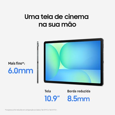 Tablet Samsung Galaxy Tab S10 FE 5G, 128GB, 8GB, Tela 10.9