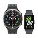 Watch Ultra 47mm - Prata + Galaxy Fit3 - Grafite
