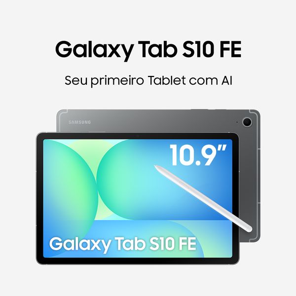 Tablet Samsung Galaxy Tab S10 FE WiFi, 128GB, 8GB, Tela 10.9