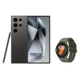 Celular Samsung S24 Ultra 256GB - Titânio Preto + Galaxy Watch7 BT 40mm - Verde